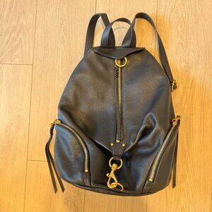 Rebecca Minkoff Julian Leather Backpack With Gold Zipper - Black (Never Worn)